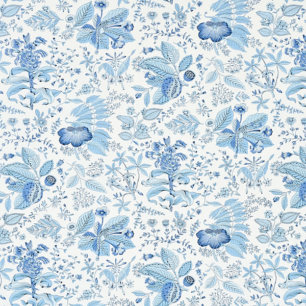 Schumacher Fabric 178124 Pomegranate Botanical Blue