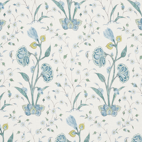 Schumacher Fabric 178331 Khilana Floral Peacock