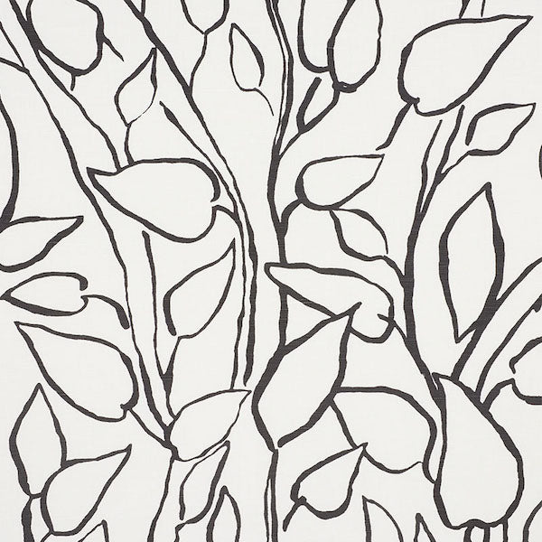 Schumacher Fabric 178702 Solandra Vine Black