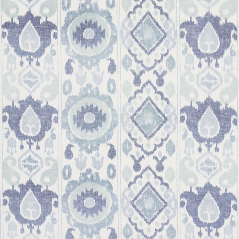 Schumacher Fabric 179053 Elizia Ikat Mineral and Indigo