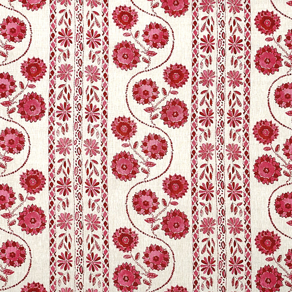 Schumacher Fabric 179341 Zinnia Handmade Print Pink