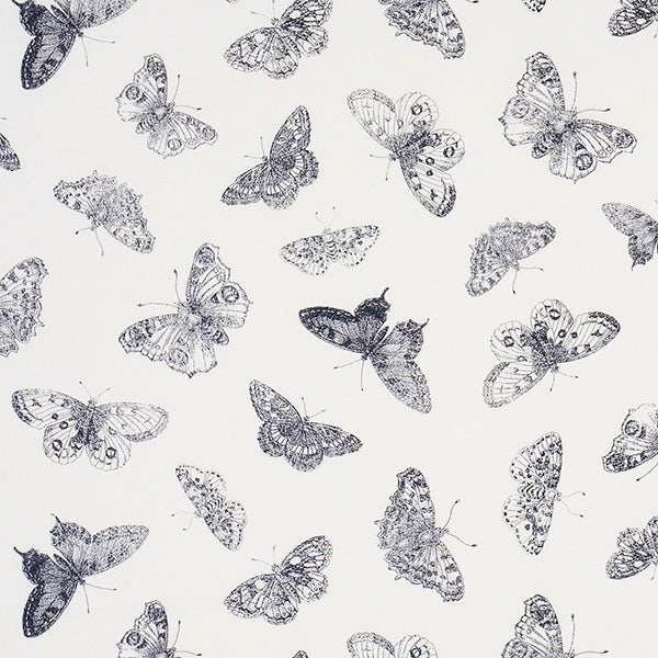 Schumacher Fabric 179430 Burnell Butterfly Black