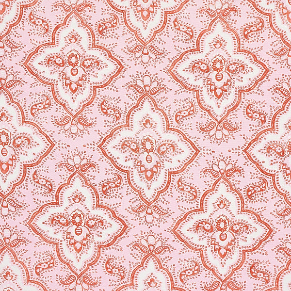 Schumacher Fabric 179442 Amalia Medallion Handmade Print Pink