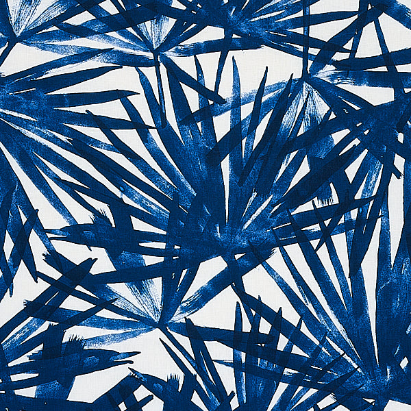 Schumacher Fabric 179600 Sunlit Palm Linen Blue