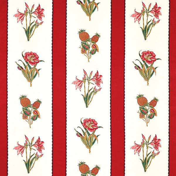 Schumacher Fabric 179641 Servilia Stripe Red