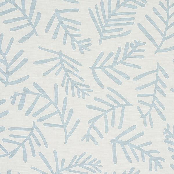 Schumacher Fabric 179911 Tiah Cove Blue Leaf