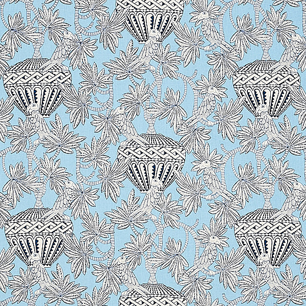 Schumacher Fabric 179941 Santarem Sky