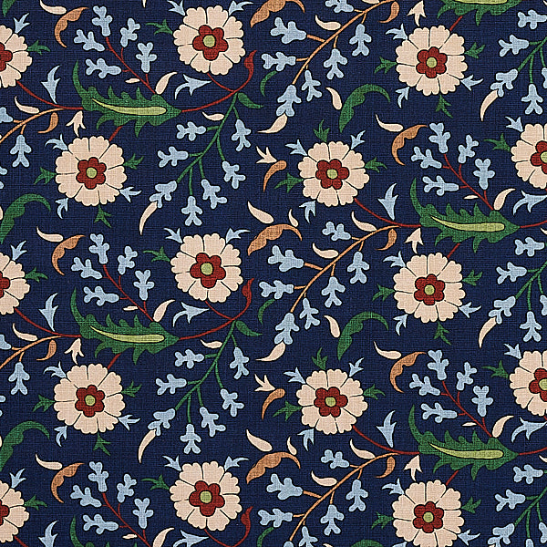 Schumacher Fabric 179951 Floralia Indigo