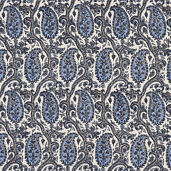 Schumacher Fabric 179961 Daria Paisley Indigo