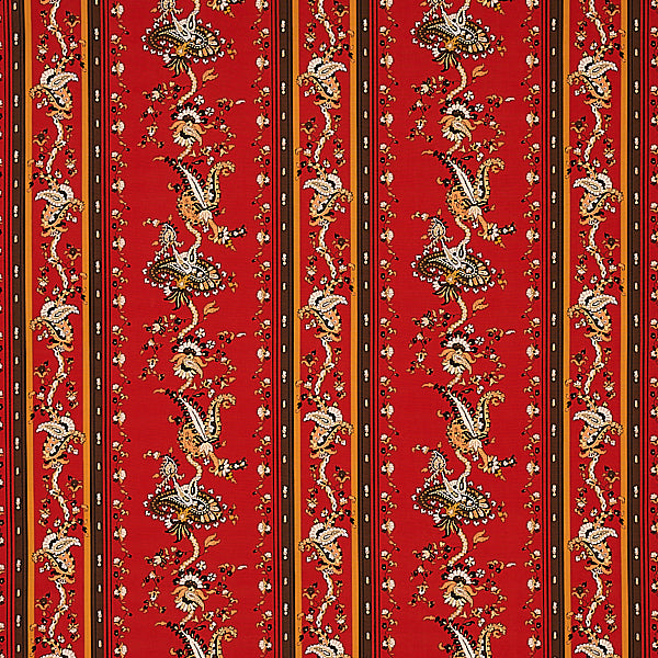 Schumacher Fabric 179982 Elena Paisley Stripe Pompeii