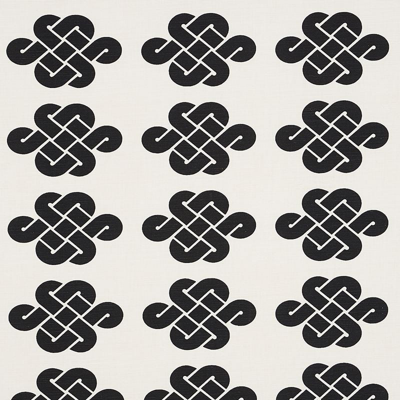 Schumacher Fabric 180030 Penelope Knot Black