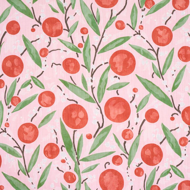 Schumacher Fabric 180061 Mirabelle Cherry and Blush