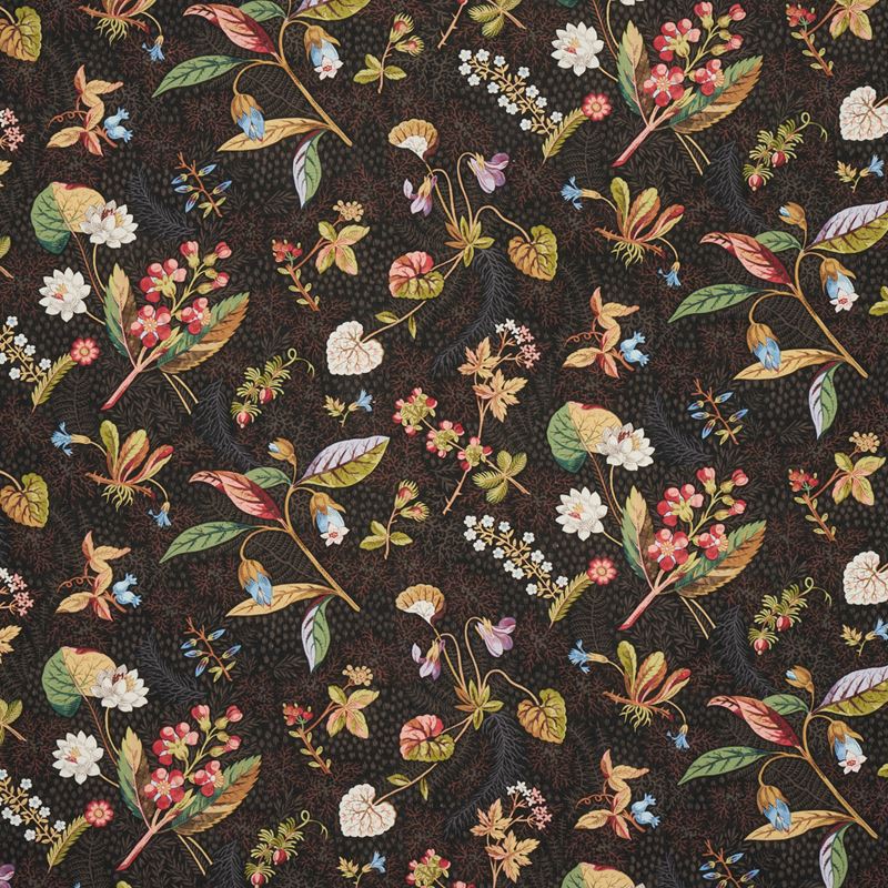 Schumacher Fabric 180090 Blackwell Linen Noir