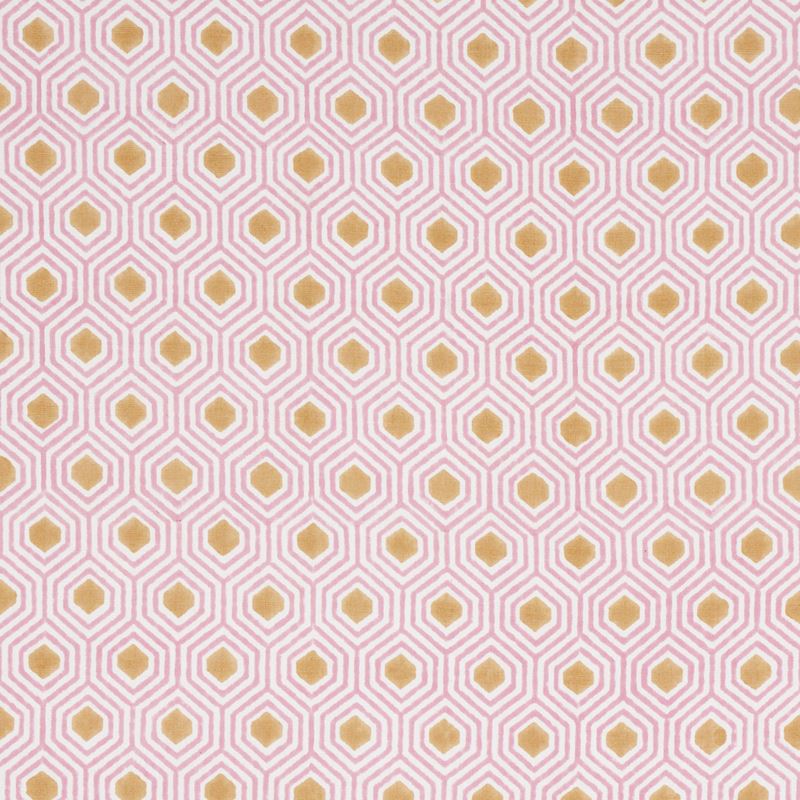 Schumacher Fabric 180372 Otis Hand Print Pink & Gold