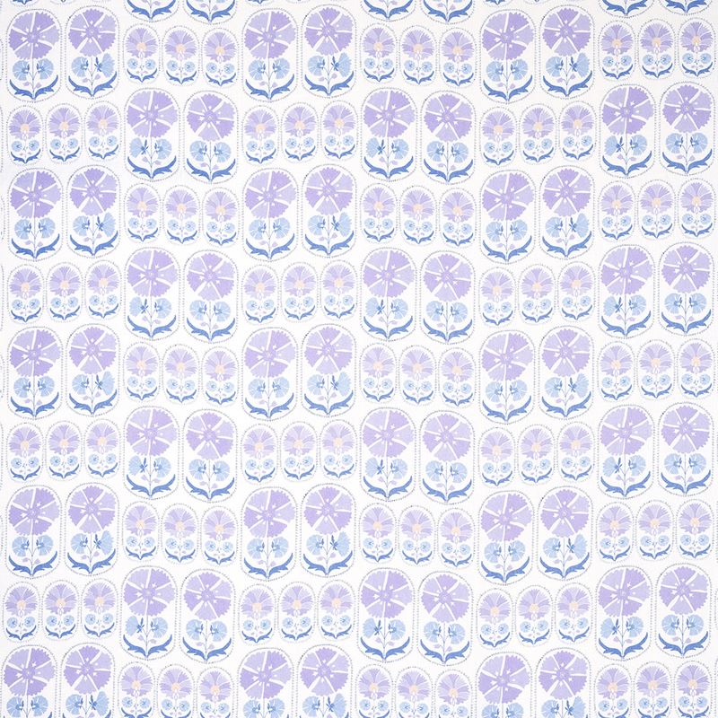 Schumacher Fabric 180482 Anjuna Floral Linen Print Lilac