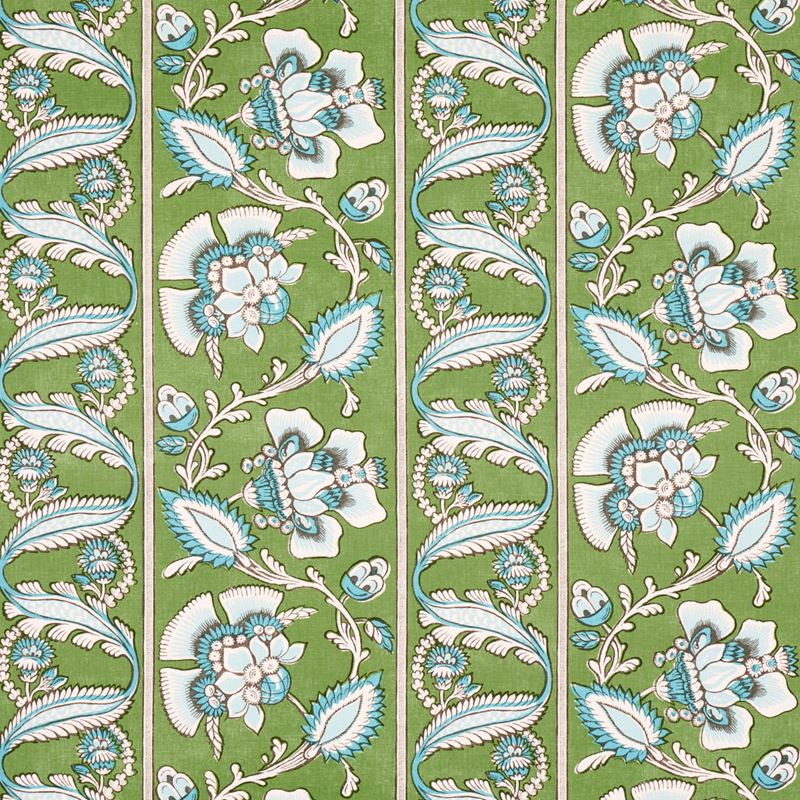 Schumacher Fabric 180531 Marielle Vine Green & Peacock