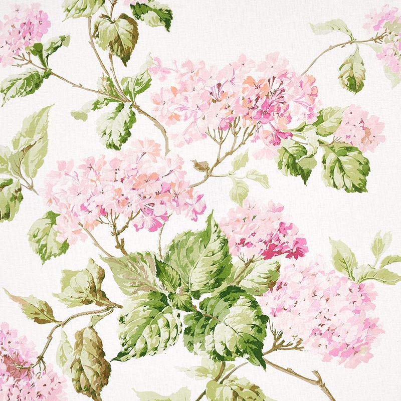 Schumacher Fabric 180821 Summer Hydrangea Blush