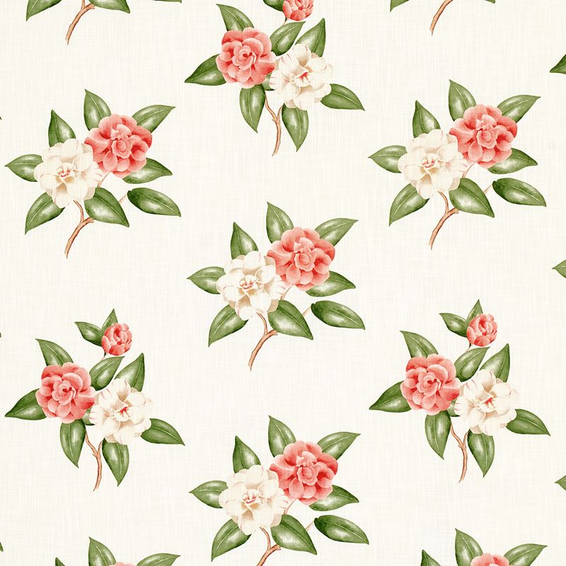 Schumacher Fabric 180911 Casablanca Floral Indoor/Outdoor Coral