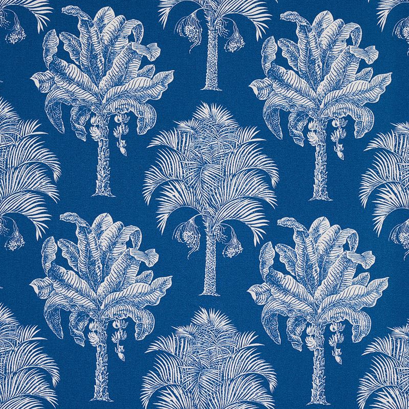 Schumacher Fabric 180961 Grand Palms Indoor/Outdoor Navy