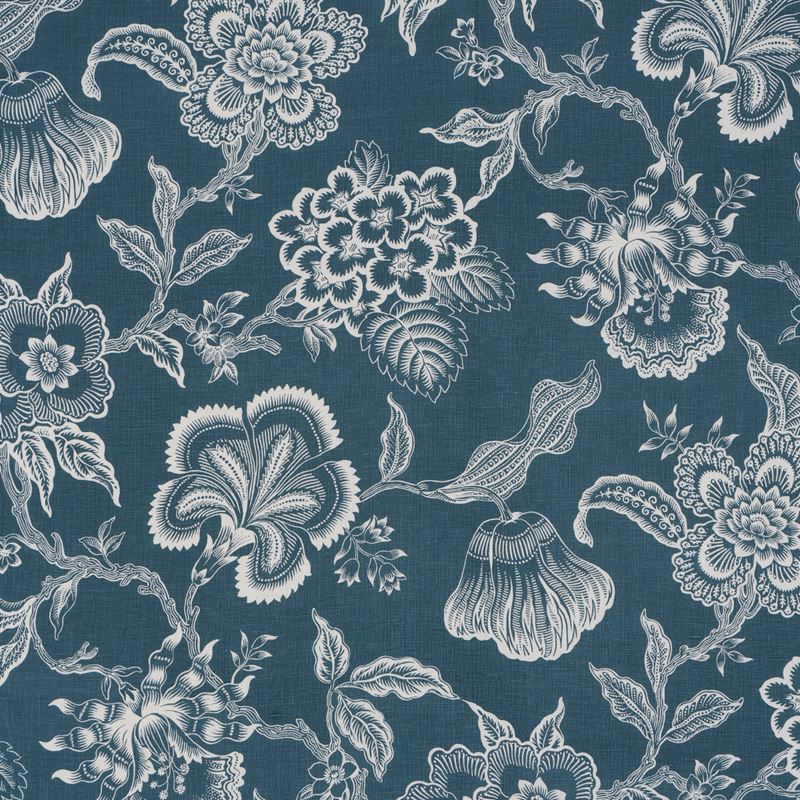 Schumacher Fabric 181480 Hothouse Flowers Silhouette Peacock