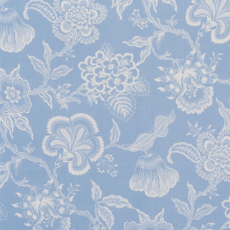Schumacher Fabric 181481 Hothouse Flowers Silhouette Bliss Blue