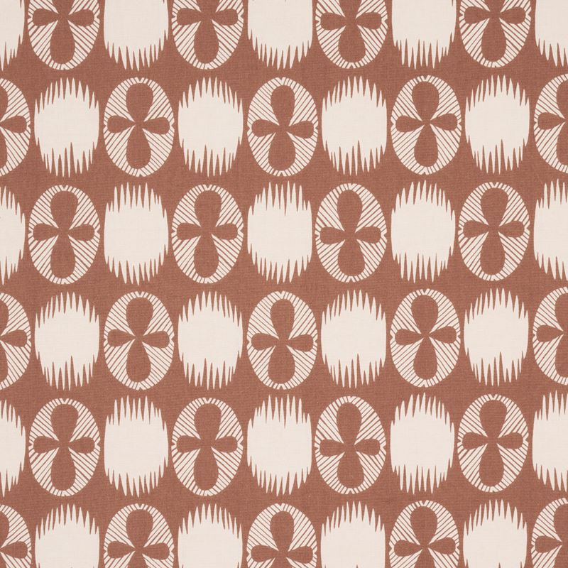 Schumacher Fabric 181511 Lunaria Blush On Terracotta