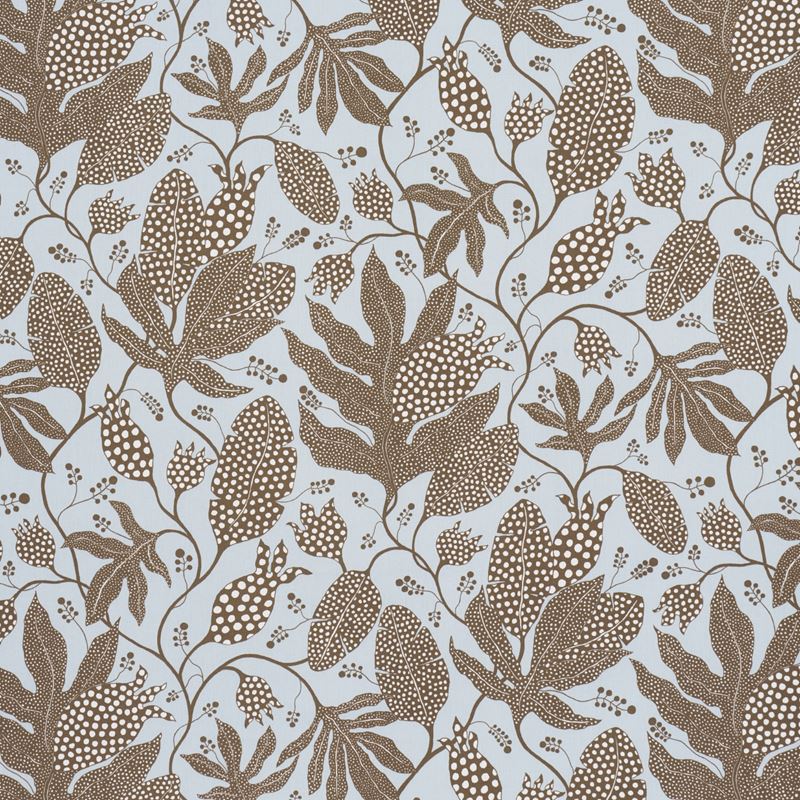 Schumacher Fabric 181650 Polka Dot Jungle Brown & Sky