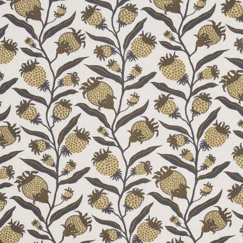 Schumacher Fabric 181681 Thistle Vine Black & Gold