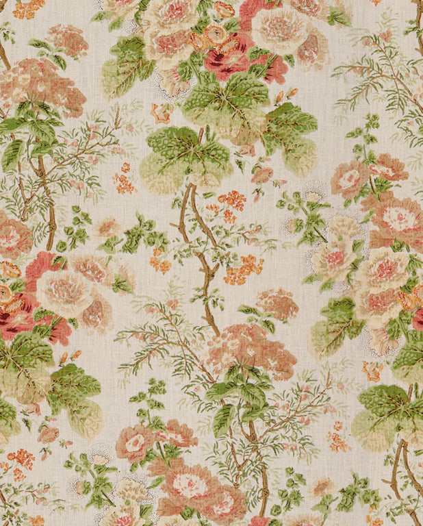 Lee Jofa Fabric 2011118.73 Hollyhock Hdb Coral/Apple