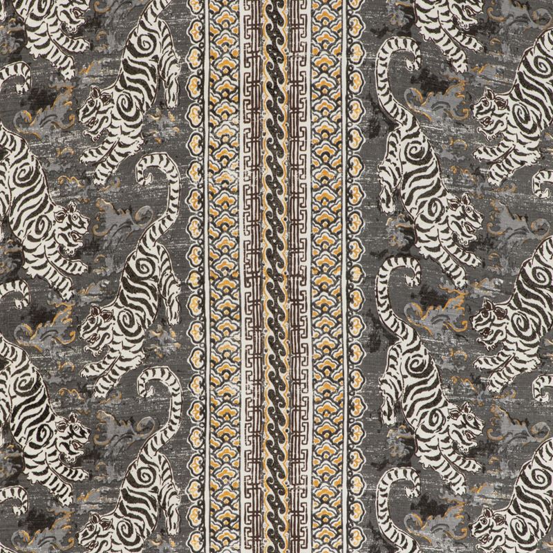 Lee Jofa Fabric 2020197.2146 Bongol Print Charcoal