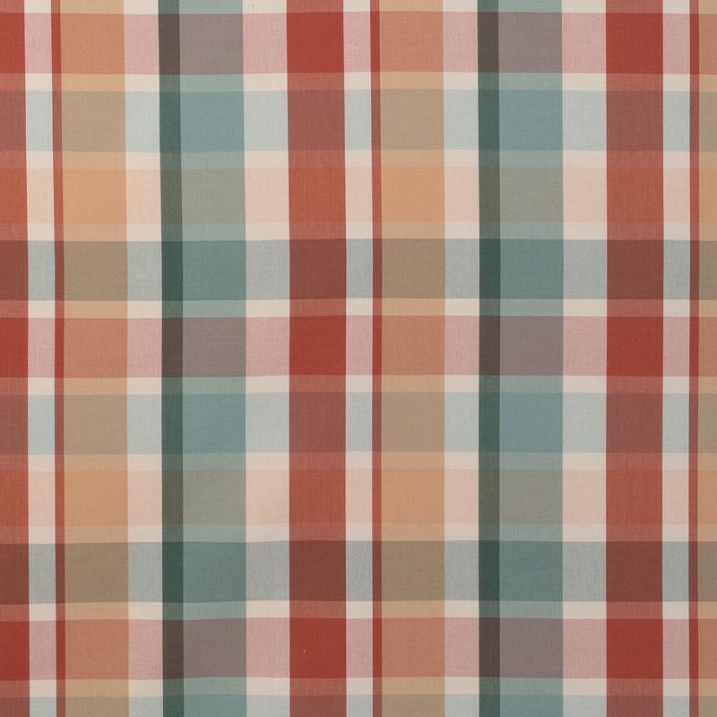 Lee Jofa Fabric 2023107.519 Fisher Plaid Teal/Spice