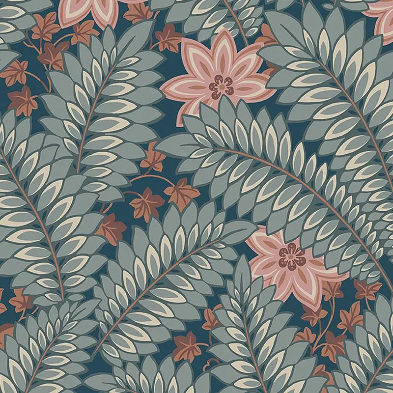 Schumacher Wallpaper 2251 Hidden Ivy Blue