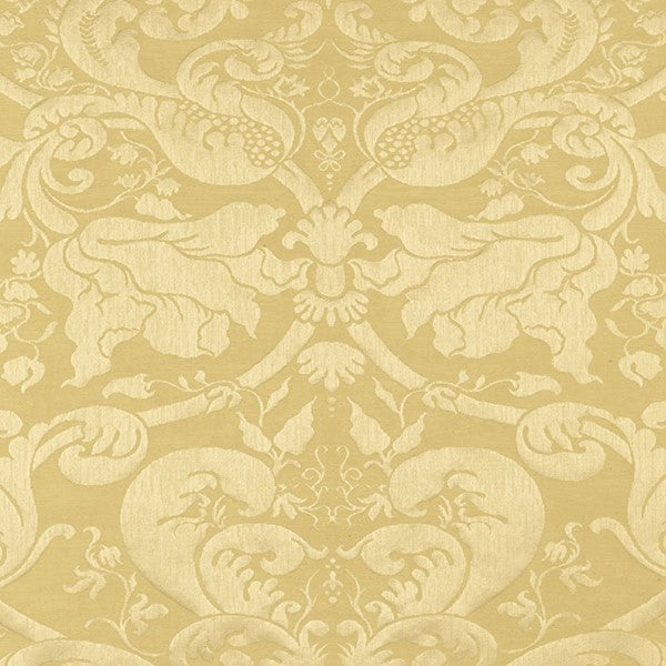 Schumacher Fabric 22551 Gavotte Brocatelle Damask Beige