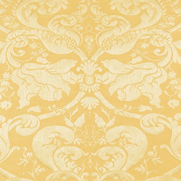 Schumacher Fabric 22552 Gavotte Brocatelle Damask Gold