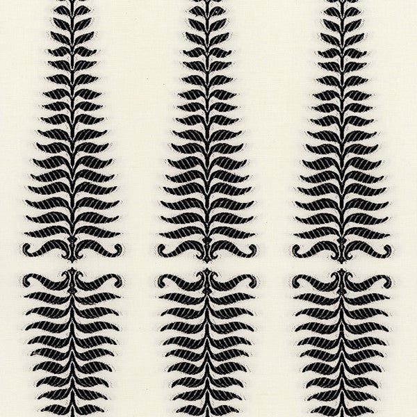 Schumacher Fabric 2643880 Fern Tree Noir Creme