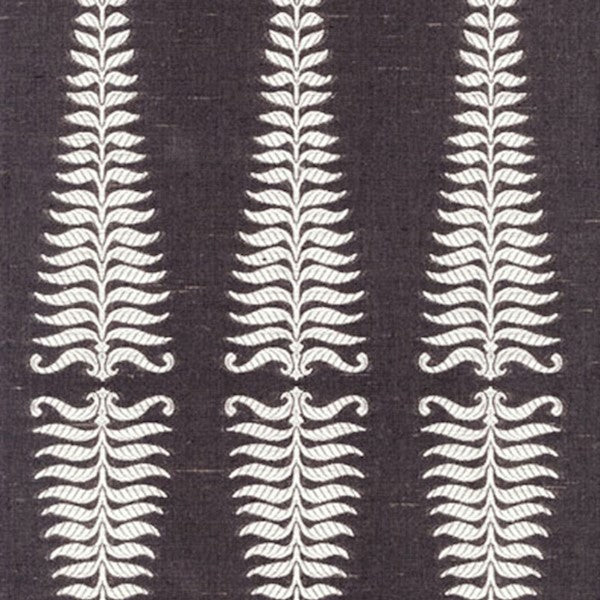 Schumacher Fabric 2643881 Fern Tree Ivory Grey Flannel