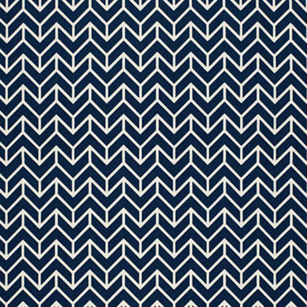 Schumacher Fabric 2644031 Chevron Print Navy