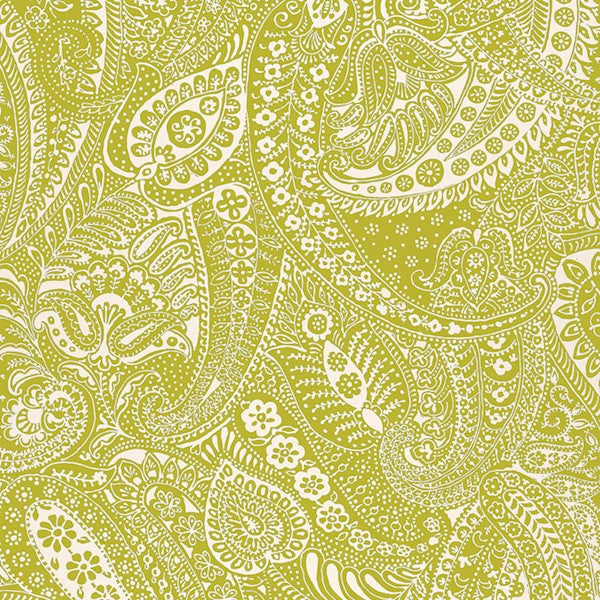 Schumacher Fabric 2644321 Paisley Print Soft Chartreuse