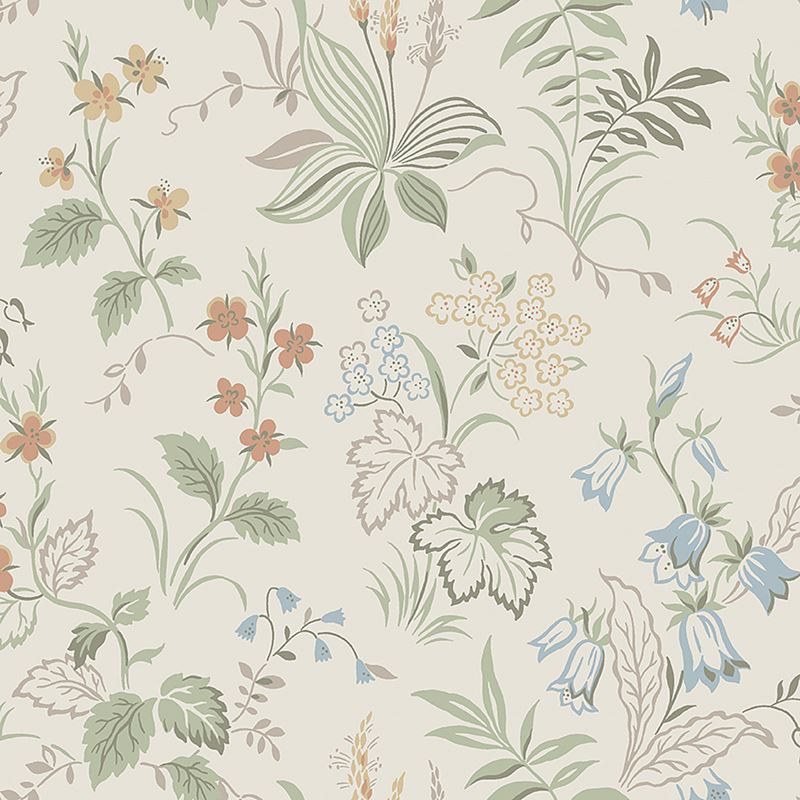 Schumacher Wallpaper 3261 Folklore Ivory and Multi