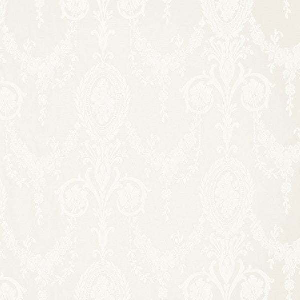 Schumacher Fabric 32645 Jacquard Madras Ivory