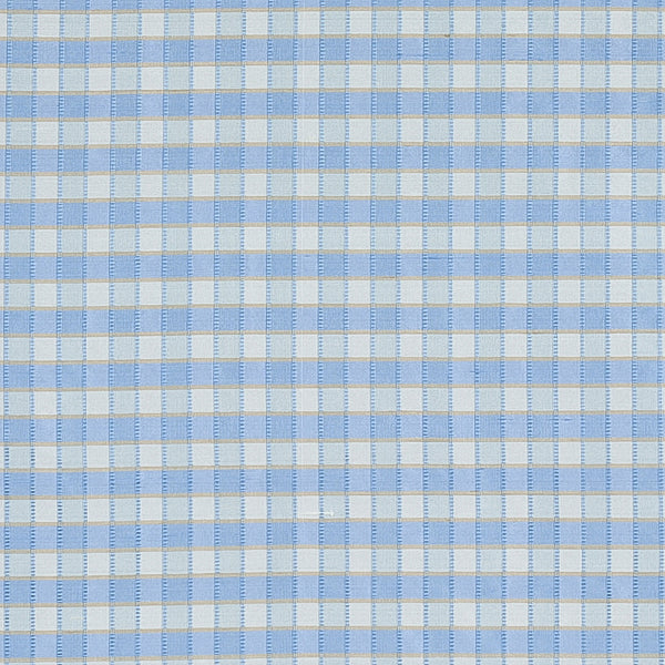 Schumacher Fabric 3453005 Ingrid Silk Check Sky