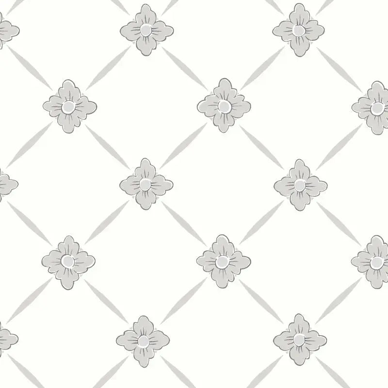 Schumacher Wallpaper 4505 Linnã‰ Grey and Silver