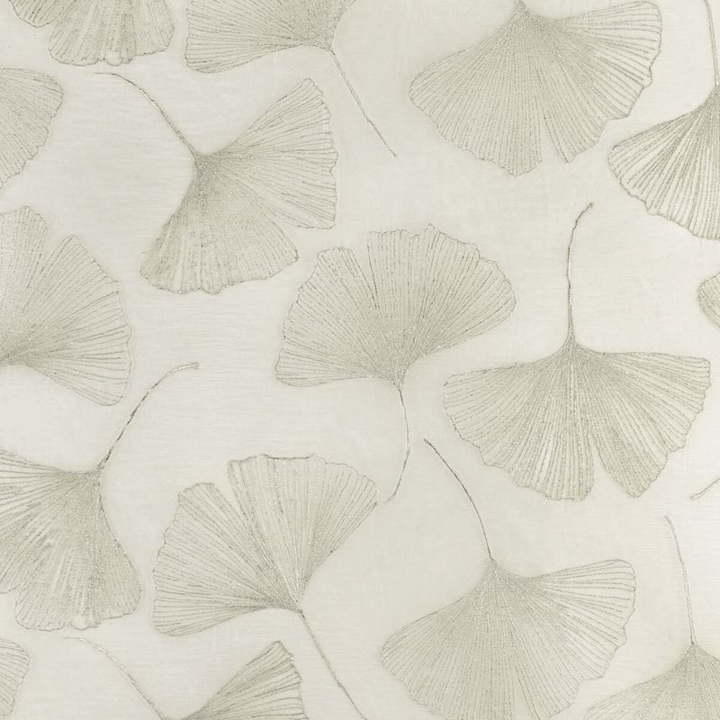 Kravet Couture Fabric 4949.1101 Gingko Leaf Platinum