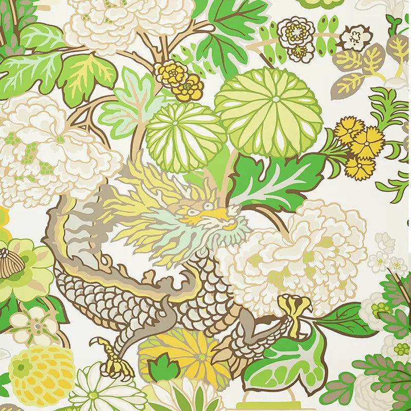 Schumacher Wallpaper 5001069 Chiang Mai Dragon Leaf