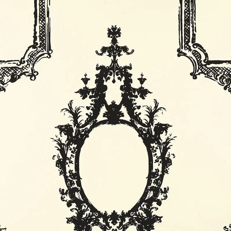 Schumacher Wallpaper 5003290 Go Baroque Noir & Blanc