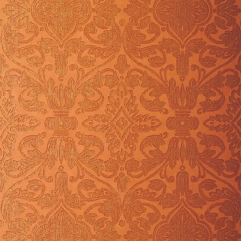 Schumacher Wallpaper 5003603 Varenna Damask Terracotta