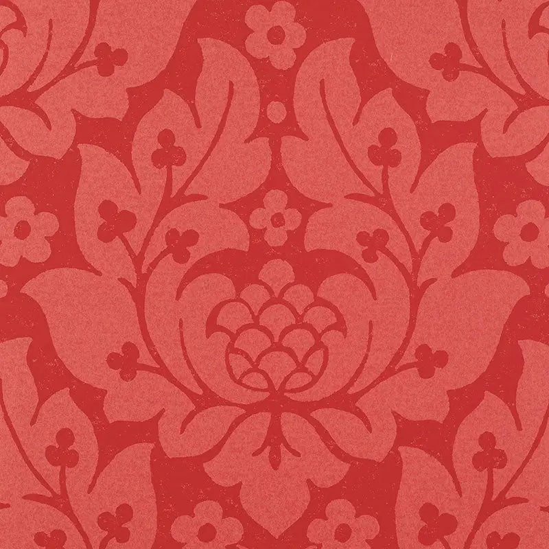 Schumacher Wallpaper 5003672 Fiore Damask Berry