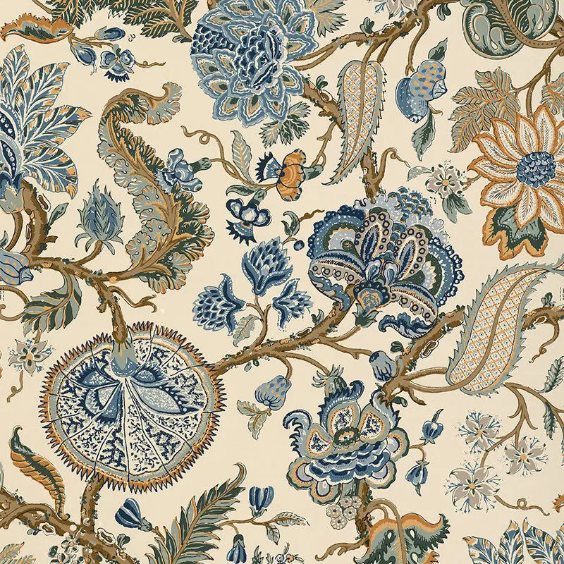 Schumacher Wallpaper 5004203 Chalfont Porcelain