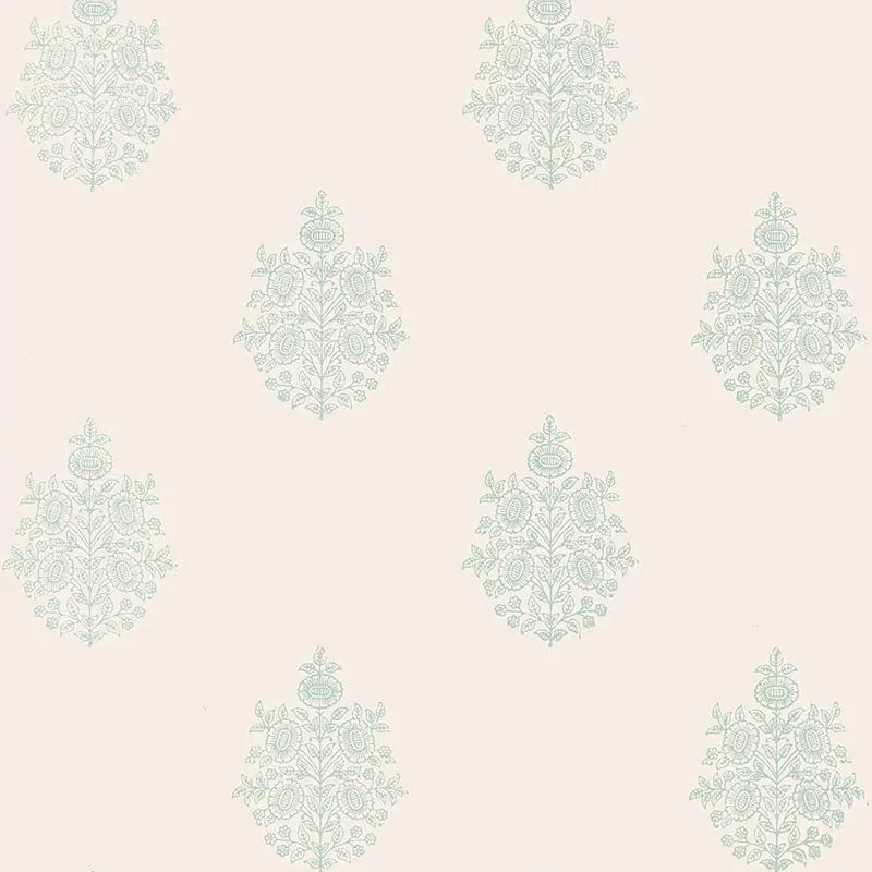 Schumacher Wallpaper 5005322 Asara Flower Water Blue