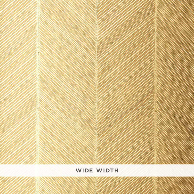 Schumacher Wallpaper 5005651 Chevron Texture White Gold